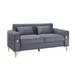 Velvet Upholstered Sofa Couch, Square Arms Loveseat for Livingroom Reclining Sofa Settee, Sleeper Loveseat with 2 Pillows