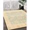 Ahgly Company Machine Washable Abstract Khaki Gold Area Rugs