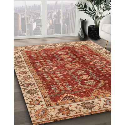 Ahgly Company Machine Washable Abstract Lava Red Area Rugs