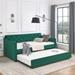 Twin Size Daybed with Twin Size Trundle Upholstered Tufted Sofa Bed