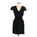 Milly Casual Dress - Wrap: Black Jacquard Dresses - Women's Size 4
