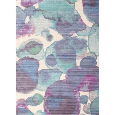 Ahgly Company Machine Washable Contemporary Lavender Purple Area Rugs