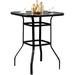 Avel Patio Solid Glass Bar Table For Deck Use