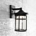 JONATHAN Y Minimo Outdoor Wall Lantern Crackled Glass/Metal Integrated LED Wall Sconce Black by JONATHAN Y 7.75 inch 7 to 12 Inches