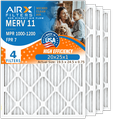 20x25x1 Air Filter MERV 11 Comparable to MPR 1000 MPR 1200 & FPR 7 Electrostatic Pleated Air Conditioner Filter 4 Pack HVAC Premium USA Made 20x25x1 Furnace Filters by AIRX FILTERS WICKED CLEAN AIR.