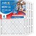 20x24x1 Air Filter MERV 11 Comparable to MPR 1000 MPR 1200 & FPR 7 Electrostatic Pleated Air Conditioner Filter 4 Pack HVAC Premium USA Made 20x24x1 Furnace Filters by AIRX FILTERS WICKED CLEAN AIR.