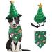 Christmas Pet Bandana Hat Set - Dog Cat Christmas Bandana and Cute Christmas Hat Christmas Costume Decoration Accessories for Small Medium Large Dogs Cats Pets