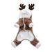 CICRKHB Dog Clothes Warm Fleece Deer Pet Costume Christmas Dog Costume Pet Cat Funny Party Cosplay Santa Dress Up Apparel for Cats and Small Dogs Christmas Print Pet Christmas Dress Pet Supplies Khaki