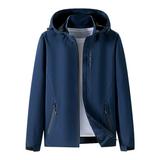 Lovskoo Women s Rain Jacket Winter Coat Casual Waterproof Windbreaker Outdoor Active Long Sleeve Sports Hooded Jacket Blue