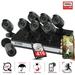 5MP Lite Outdoor Security Camera 16 Channel ZOSI Security Camera System with 4TB HDD 8pcs Black Night Vision Secuirty Camera