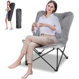 Slsy Portable Folding Camping Chair Oversize XL Comfy Folding Butterfly Chair Saucer Chair Folding Lounge Chair Folding Chair with Carry Bag for Indoor Outdoor