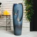 38.7-Inch H Outdoor Vase Water Fountain - Patio Garden Water Fountain with LED Light and Submersible Pump for Yard Art Decor