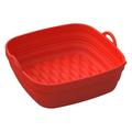 Ongmies Kitchen Clearance Kitchen Organizers and Storage Square Dual Air Fryer Silicone Liners for Dual Air Fryer Basket Liners Reusable Silicone Pot Rectangular Air Fryer Accessories Red