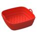 Ongmies Kitchen Clearance Kitchen Organizers and Storage Square Dual Air Fryer Silicone Liners for Dual Air Fryer Basket Liners Reusable Silicone Pot Rectangular Air Fryer Accessories Red