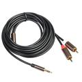 Male Audio Cable 3 Meters 2RCA to 3.5mm Double Lotus Interface Male Audio Cable for Amplifiers Audio Home Theater DVD Amplifier Phone Headphone Tablet PC Sound