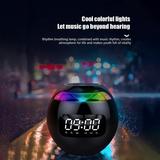 Teissuly Bluetooth Alarm Clock Audio Wireless Bluetooth Speaker Portable Dual Alarm
