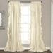 CUH Semi Blackout Ruffle Curtain Panels Rod Pocket Thermal Curtains Polyester Room Darkening Window Drapes for Living Room Kids Bedroom Decor Beige 59.1x95.3 (WxH) 2-Panel