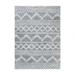 Geometric Bohemian Plush Shag Indoor Area Rug Cream/Grey 4 x 6