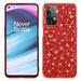 OnePlus Nord N200 5G 6.49 Inch 2021 Case Soft TPU Shell Bright Sparkling Glitter Shockproof & Anti-drop Perfect Fit OnePlus Nord N200 5G 6.49 Inch Fashion Case for Girls & Women Red