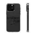 DistinctInk Clear Case for Apple iPhone 14 PRO (6.1 Screen) - Yes I Do Have a Retirement Plan - Hunting