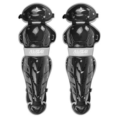 All Star Top Star Catcher's Leg Guards - Ages 9-12 Black