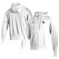 Men's adidas White Tulsa Golden Hurricane Fashion Full-Zip Hoodie