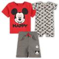 Infant Mickey Mouse Gray/Navy T-Shirt, Shorts & Romper Set