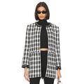 Alice + Olivia Deon Two-fer Seperating Box Jacket in Black,White. Size L, M, S, XL.