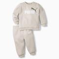 PUMA Essentials Minicats Crew Neck Babies' Jogger Suit, Putty/Chalk Pink, size 3-4 Youth