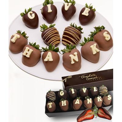 GIVE THANKS Chocolate Covered Strawberries - 12 Pieces