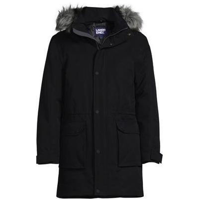 Waterproof Expedition Down Parka, Men, size: 38-40, regular, Black, Polyester, by Lands' End