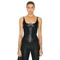 TOM FORD Leather Zipped Corset Top in Black - Black. Size 36 (also in ).