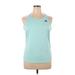 Adidas Active T-Shirt: Blue Solid Activewear - Women's Size X-Large