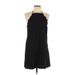 Lulus Casual Dress - Shift Halter Sleeveless: Black Print Dresses - Women's Size Large