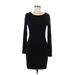 Lulus Casual Dress - Sheath Scoop Neck Long sleeves: Black Print Dresses - Women's Size Medium