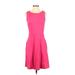 Talbots Casual Dress - A-Line High Neck Sleeveless: Pink Solid Dresses - Women's Size Small Petite
