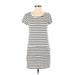 Caslon Casual Dress - Shift Scoop Neck Short sleeves: White Print Dresses - Women's Size 2X-Small