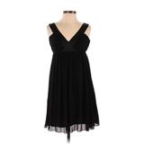 London Times Casual Dress - A-Line V Neck Sleeveless: Black Solid Dresses - Women's Size 8 Petite