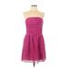 Express Casual Dress - Party Open Neckline Sleeveless: Pink Solid Dresses - Women's Size Large