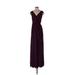 Ceremony by Joanna August Cocktail Dress - Formal Plunge Sleeveless: Burgundy Solid Dresses - Women's Size Small