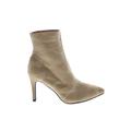 Mia Ankle Boots: Slouch Stiletto Casual Tan Shoes - Women's Size 7 1/2 - Almond Toe
