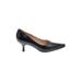 Karen Scott Heels: Slip On Kitten Heel Classic Black Solid Shoes - Women's Size 5 1/2 - Pointed Toe