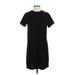 Zara Casual Dress - Shift Crew Neck Short sleeves: Black Color Block Dresses - Women's Size Small