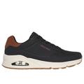 Skechers Men's Uno - Suited On Air Sneaker | Size 7.5 | Black | Synthetic/Leather/Synthetic