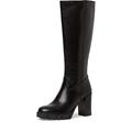 Tamaris Damen Klassische Stiefel, Frauen Stiefel,TOUCHit-Fußbett,lederstiefel,langschaftstiefel,reißverschluss,boots,BLACK,38 EU