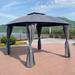 Arlmont & Co. Kwana 9 Ft. W x 9 Ft. D Patio Gazebo Metal/Steel/Soft-top in Gray | 106.3 H x 118.1 W x 118.1 D in | Wayfair