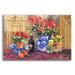 Red Barrel Studio® 'Red Flowers' By Allayn Stevens, Acrylic Glass Wall Art Plastic/Acrylic | 12 H x 16 W x 0.13 D in | Wayfair