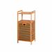 Red Barrel Studio® Elyvia Bamboo Cabinet Laundry Hamper w/ Handles Bamboo in Brown/Orange | 37.8 H x 17.32 W x 13 D in | Wayfair
