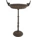 Red Barrel Studio® Eldiona Lovebirds Perching On Sunflower Birdbath Metal in Brown | 23 H x 14.75 W x 10 D in | Wayfair