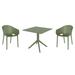 AllModern Farrah Square 2 - Person 31.5" Square Outdoor Dining Set Plastic in Green | 31.5 W x 31.5 D in | Wayfair F5A367482E344EF385797145C4CA0AA9